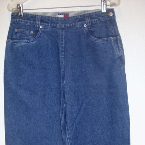 Tommy Hilfiger Denim - VTG TOMMY HILFIGER SIDE ZIP & BUTTON BLUE JEANS